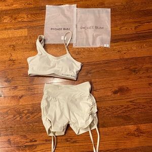 PCHEE BUM white scrunch set